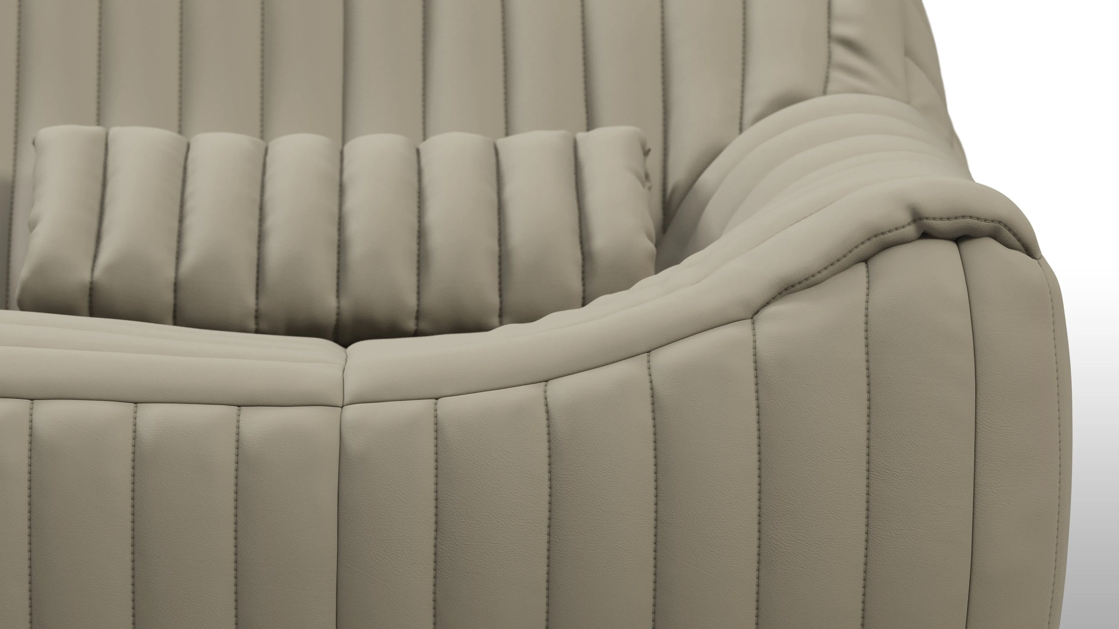 Sandra - Sandra Two Seater Sofa, Beige Gray Vegan Leather