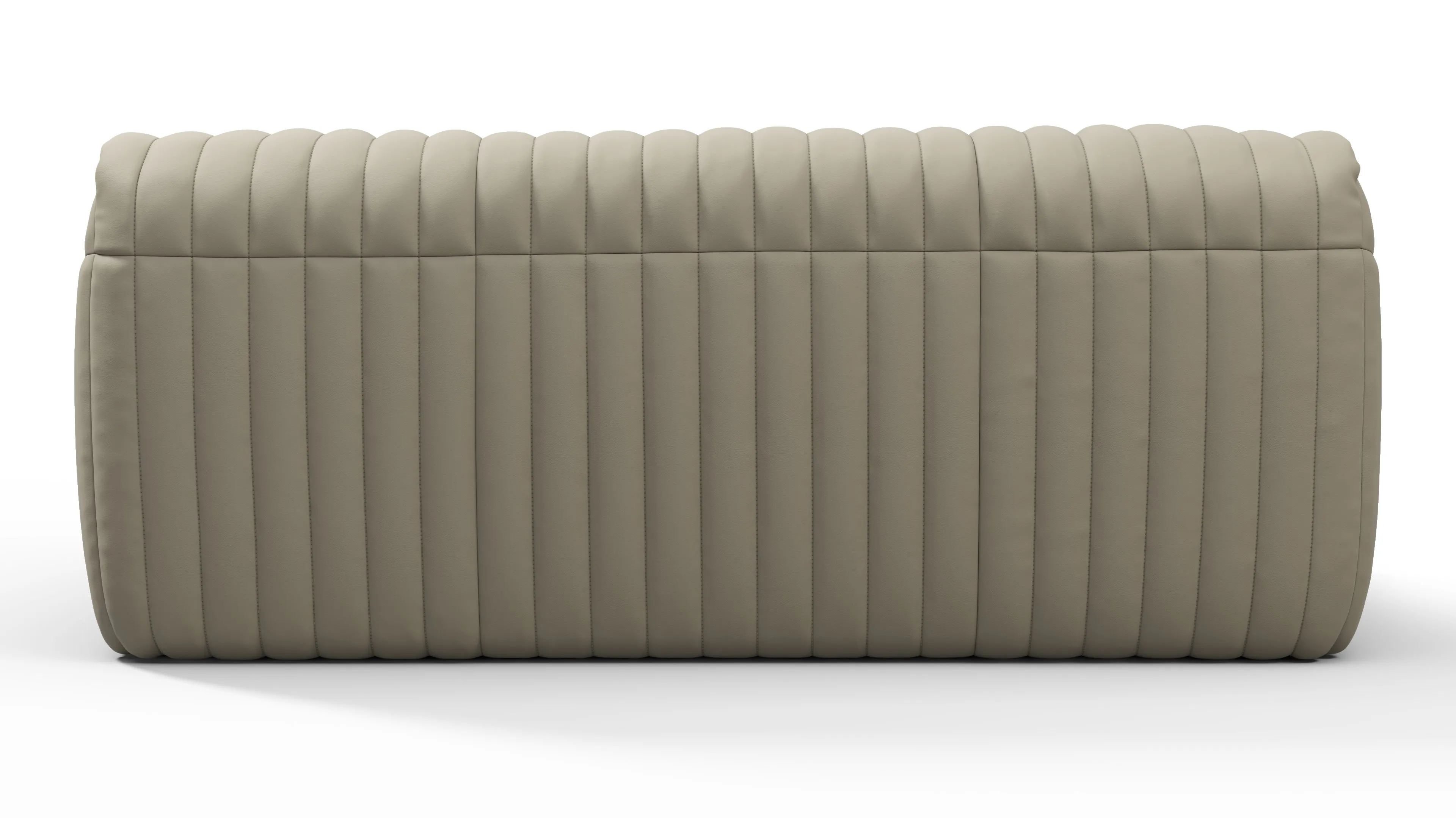 Sandra - Sandra Two Seater Sofa, Beige Gray Vegan Leather