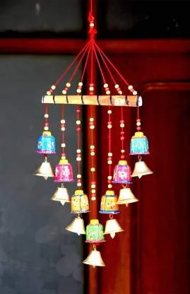 Satya Vipal™ Handcrafted Rajasthani Wind Chimes Bells Design Wall Hanging