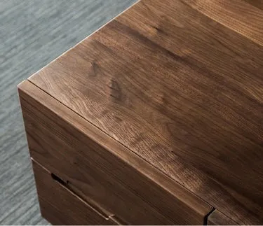 Solid Wood Black Walnut Wood Rectangle Coffee Table With Drawers (Antique Luxurious)