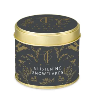 The Country Candle Co Glistening Snowflakes Tin Candle