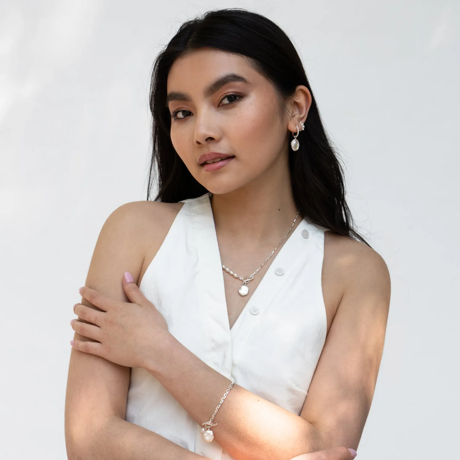Timeless Keshi Pearl Hoops