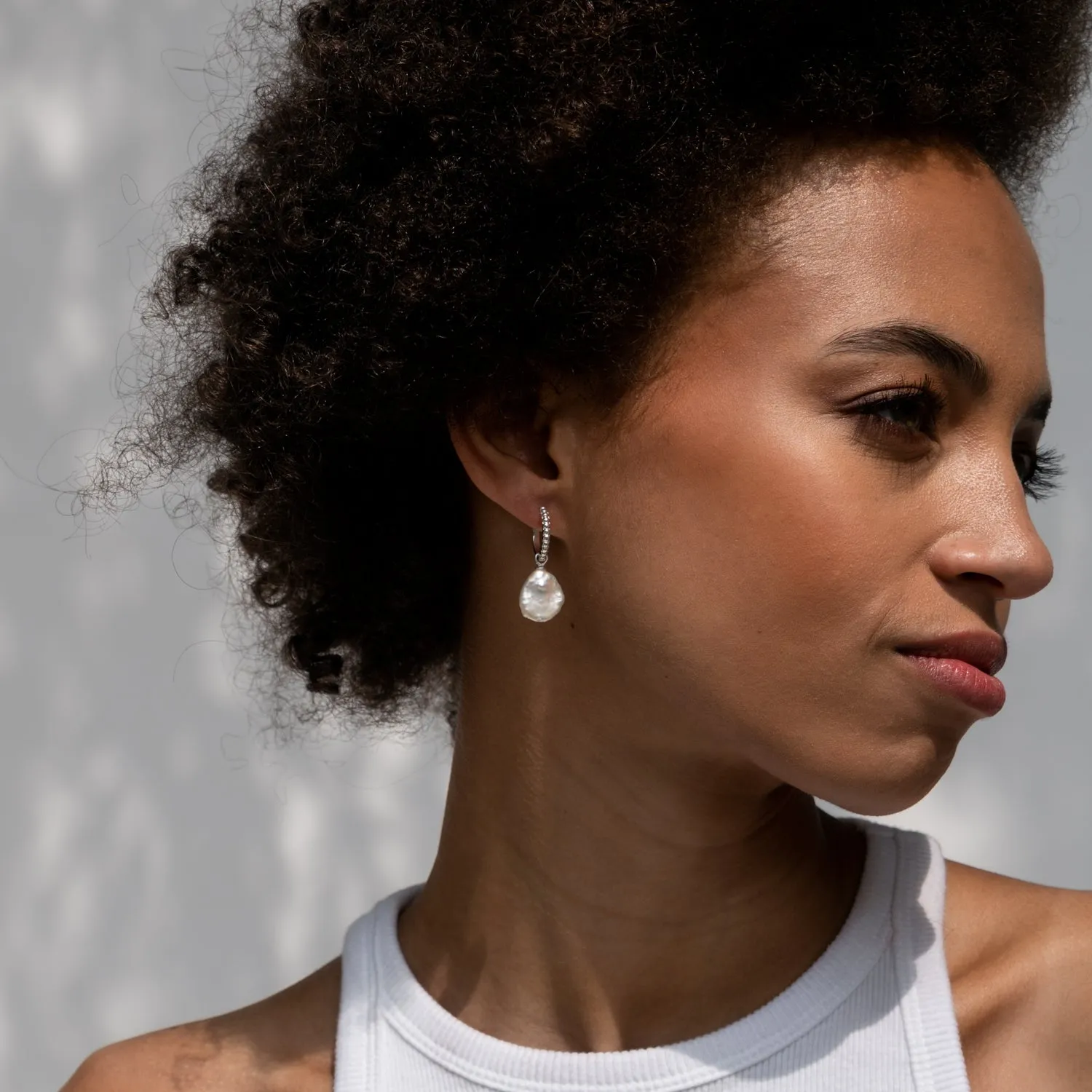 Timeless Keshi Pearl Hoops
