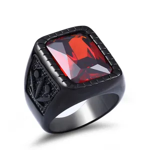 Titanium Steel Leaf Design Domineering Ring for Men - Wholesale Big Gem Jewelry