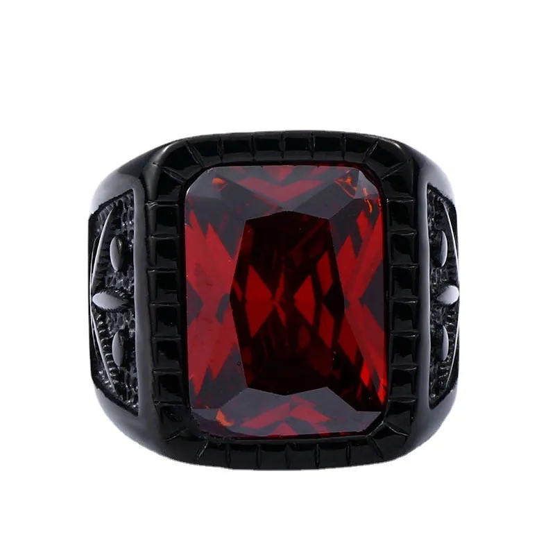 Titanium Steel Leaf Design Domineering Ring for Men - Wholesale Big Gem Jewelry