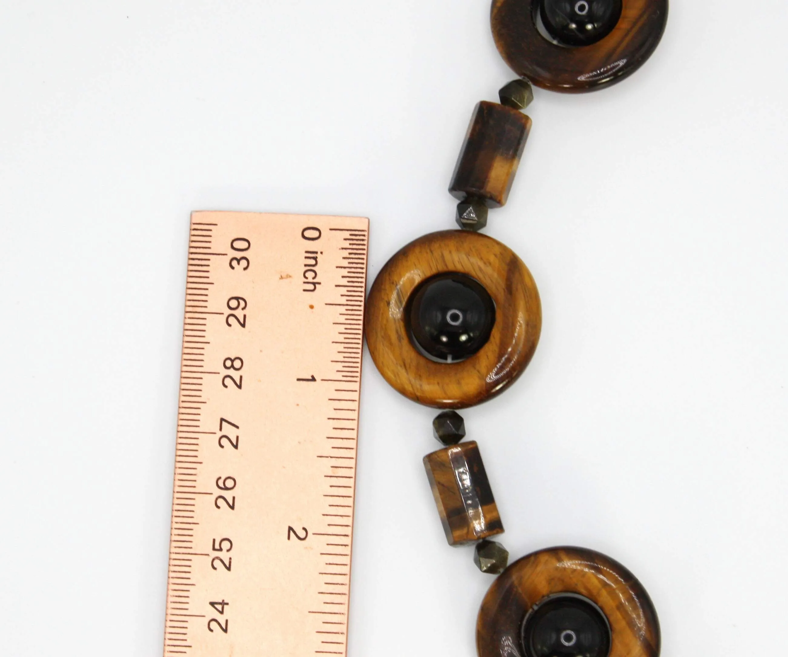 Tribal High Priest/Priestess Necklace for Men Women Tiger Eye Black Onyx Obsidian Unique Gemstone Jewelry Gifts