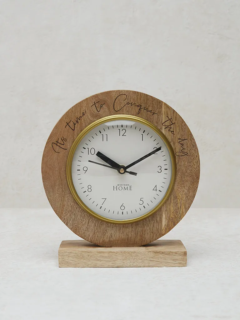 Westside Home Brown Wooden Round Clock