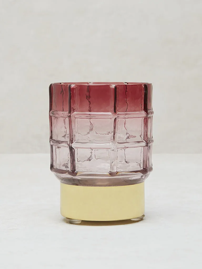 Westside Home Red Textured Candle Stand - Small